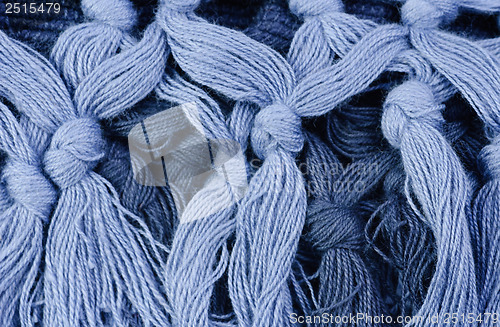 Image of Blue thread. Macro.