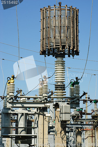 Image of Electric power station in blue sky 