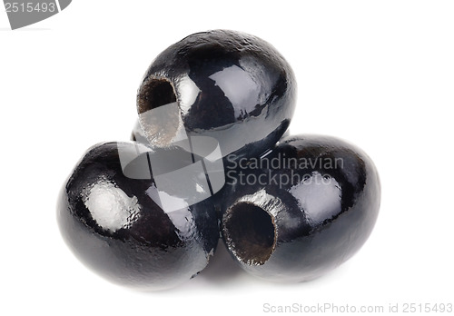 Image of Black olives isolated on white