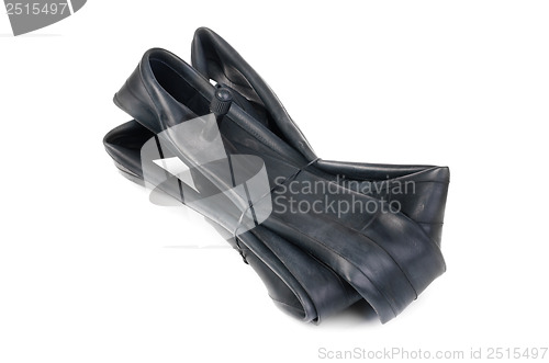 Image of Bicycle inner tube isolated on white background 