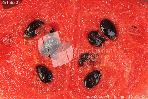 Image of slice of watermelon as food background 