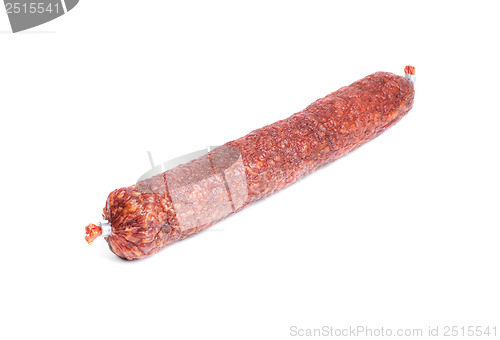 Image of Meat product.Sausage isolated  on  white.