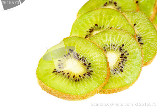 Image of kiwi fruit sliced isotated on a white background 