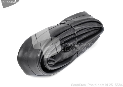 Image of Bicycle inner tube isolated on white background 