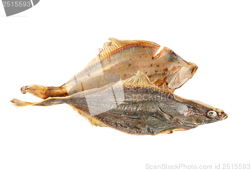 Image of Salted flounder isolated on the white background 