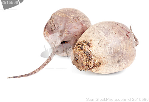 Image of Two beet purple vegetable isolated on white background 