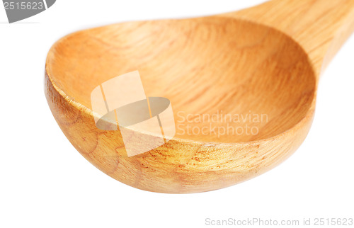 Image of Wooden spoon macro isolated on white background 