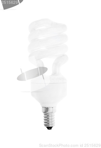 Image of Energy saving light bulb on white bakground 