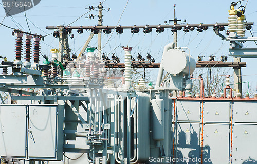 Image of Electric power station on blue sky 