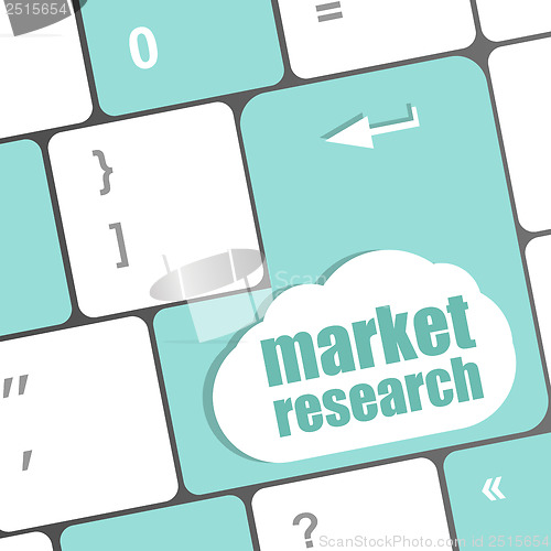 Image of market research word button on keyboard