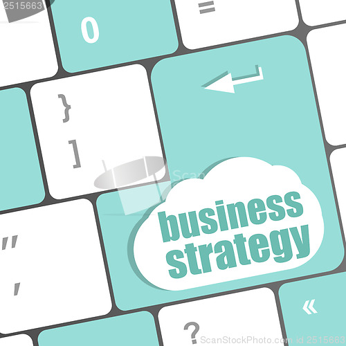 Image of business strategy - business concepts on computer keyboard