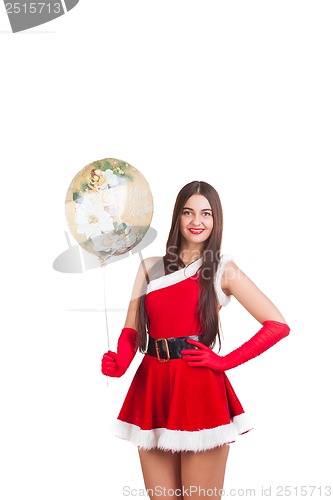 Image of Beautiful girl in santa costume