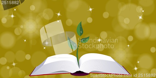 Image of Open book with tree sprout