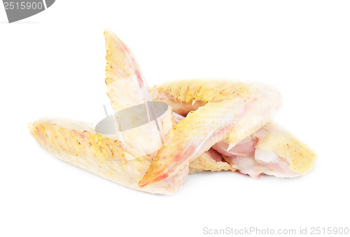 Image of Raw chicken wings isolated on white background 