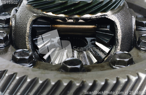 Image of The differential gear close-up shot