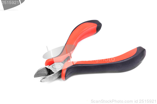 Image of red-black nippers isolated  on white background 