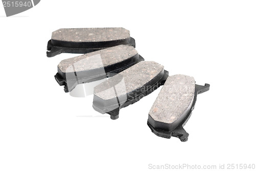 Image of four brake pads, isolatet on white 