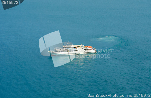 Image of A small ship in the sea near the Yalta. Crimea.Ukraine