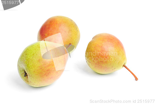 Image of some  ripe pears isolated on white background 