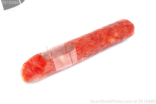 Image of Salami sausage  isolated on  white background  