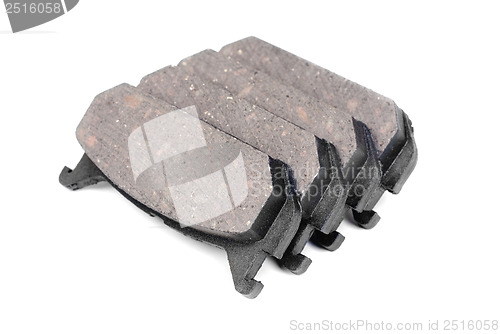 Image of four brake pads, isolatet on white 