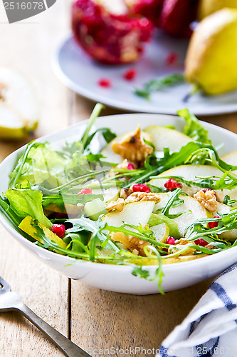 Image of Pear with Pommegranate and Rocket salad