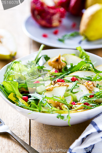 Image of Pear with Pommegranate and Rocket salad