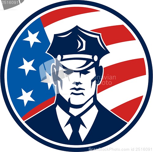 Image of American Policeman Security Guard Retro