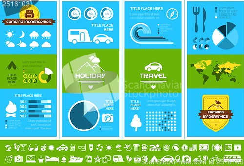 Image of Flat Camping Infographic Template.