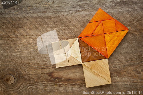 Image of Pythagorean theorem in tangram puzzle