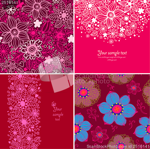 Image of Set of four Happy valentines day backgrounds.