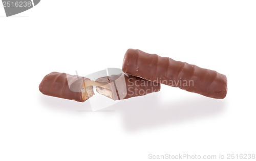 Image of Closeup of small chocolate bars