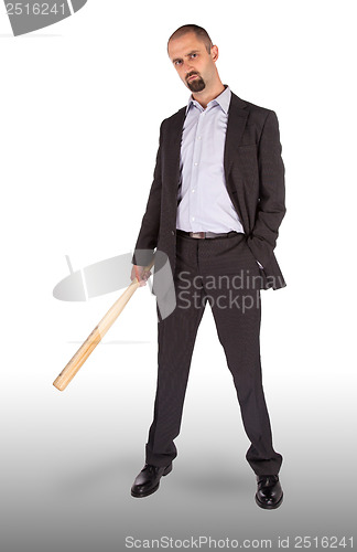 Image of Angry looking man with bat