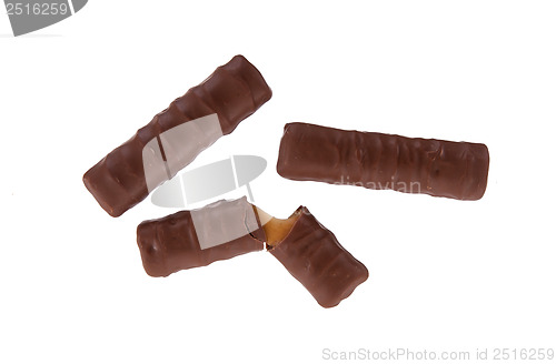 Image of Closeup of small chocolate bars