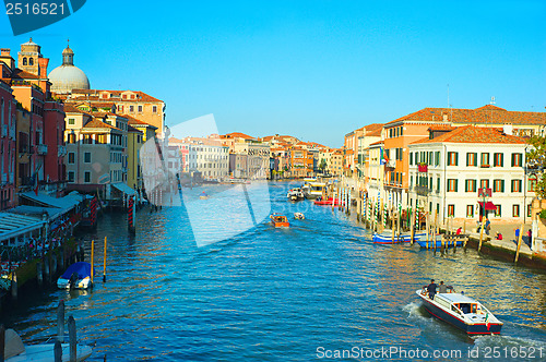 Image of Gorgeous view on famous Venice Canal in the sunset light