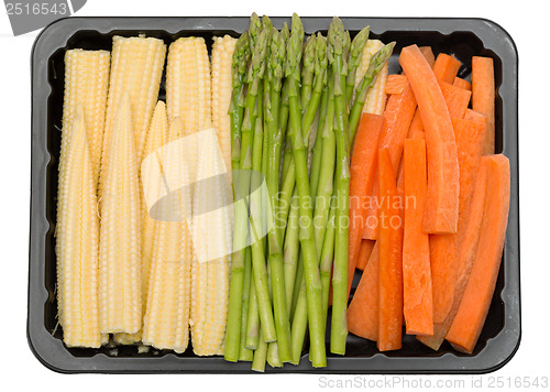 Image of fresh vegetables in a plastic box