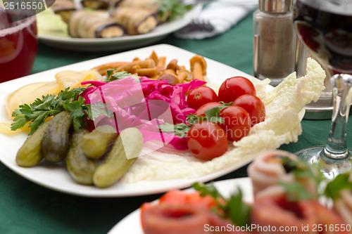 Image of marinated vegetables on a plate