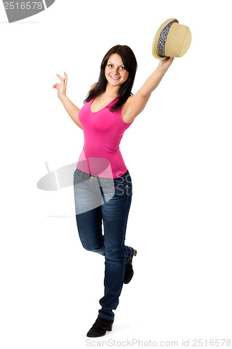 Image of beautiful girl  with a hat
