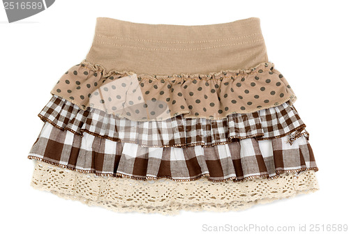 Image of beige skirt with ruffles