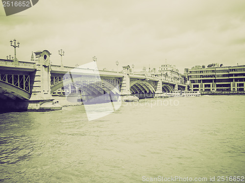 Image of Vintage sepia River Thames in London