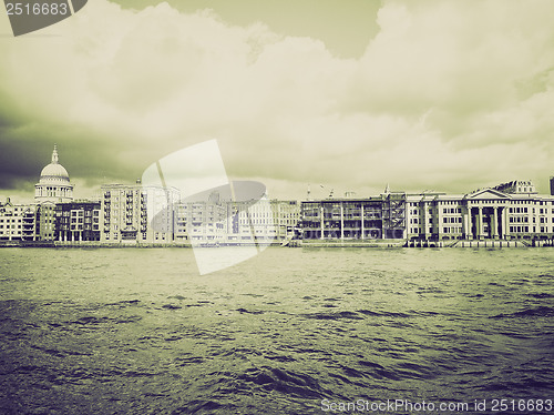 Image of Vintage sepia River Thames in London