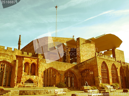 Image of Retro looking Coventry Cathedral