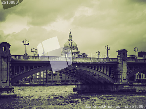 Image of Vintage sepia River Thames in London