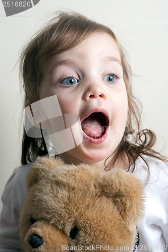 Image of Girl with Her Teddy Bear