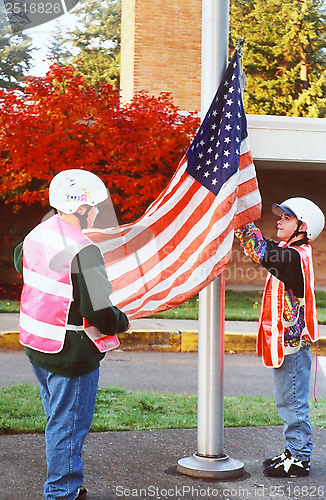 Image of Flag raising.