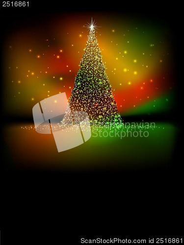 Image of Abstract golden christmas tree. EPS 10