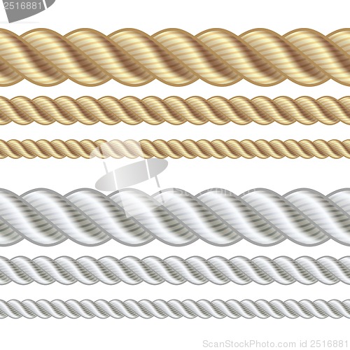 Image of Set of different thickness ropes