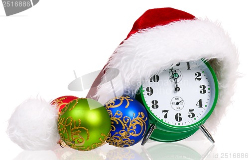 Image of Alarm clock with santa hat