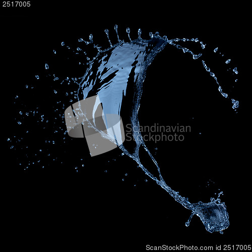 Image of water splash isolated on black background