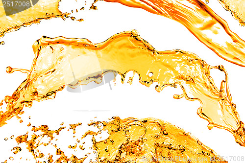 Image of orange water splash isolated on white